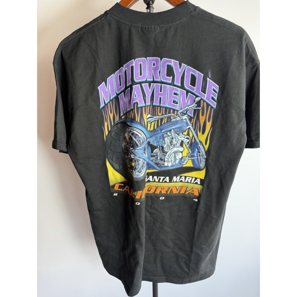 Vintage 2004 Annual Santa Maria Bike Week USA Harley Davidson TShirt Men's Flame